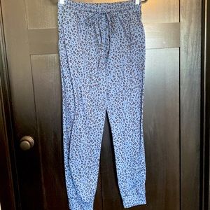 Animal print blue jogger pants